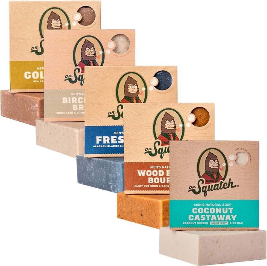 Dr. Squatch natural bar soap for men with rugged outdoors-style scent