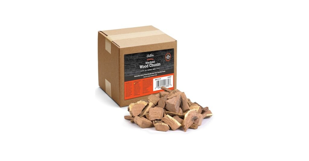 Cherry wood chunks for smoking poultry with reddish hardwood finish