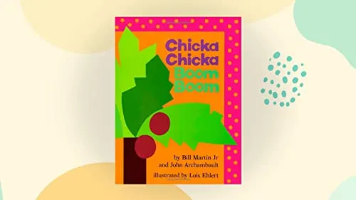 Chicka Chicka Boom Boom board book cover with colorful letters climbing a palm tree