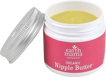 Earth Mama Organic Nipple Butter jar with botanical ingredients displayed