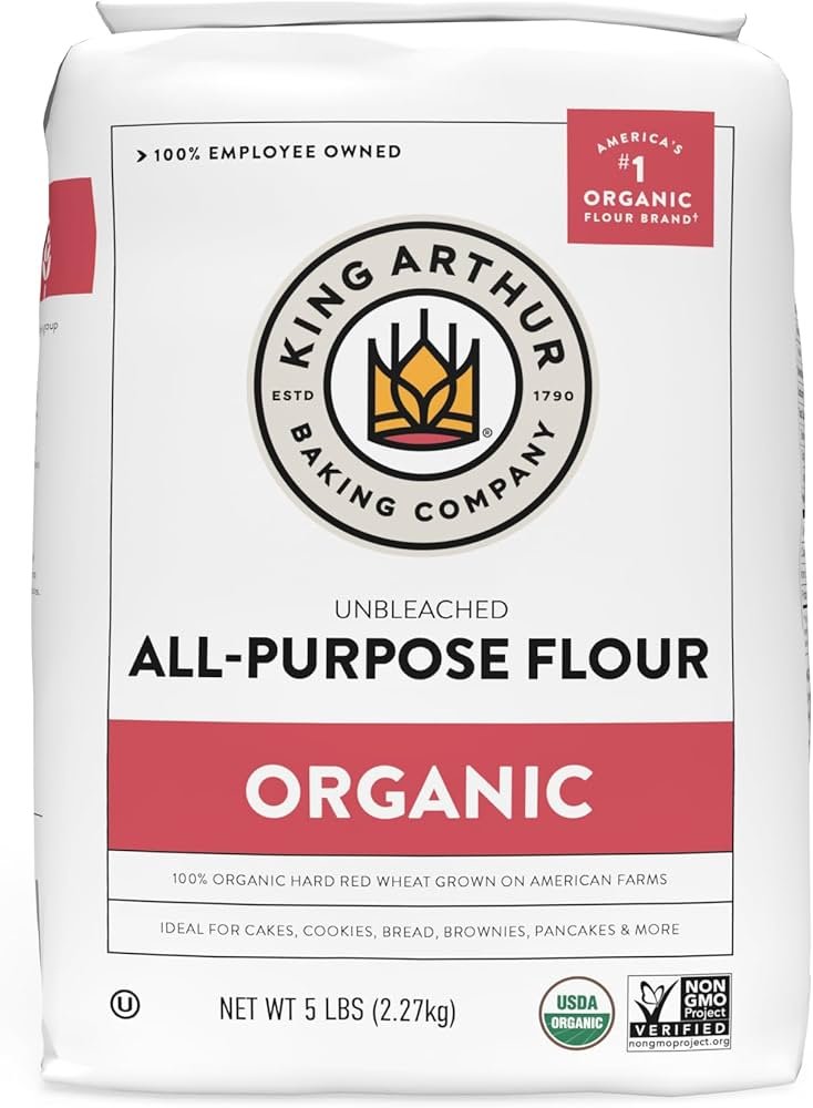 King Arthur all-purpose flour bag used for homemade pizza dough and crust