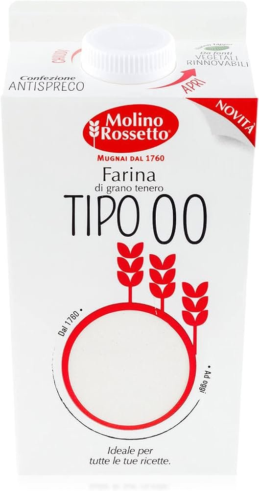 Molino Rossetto Tipo 00 flour pack for thin crust pizza dough preparation