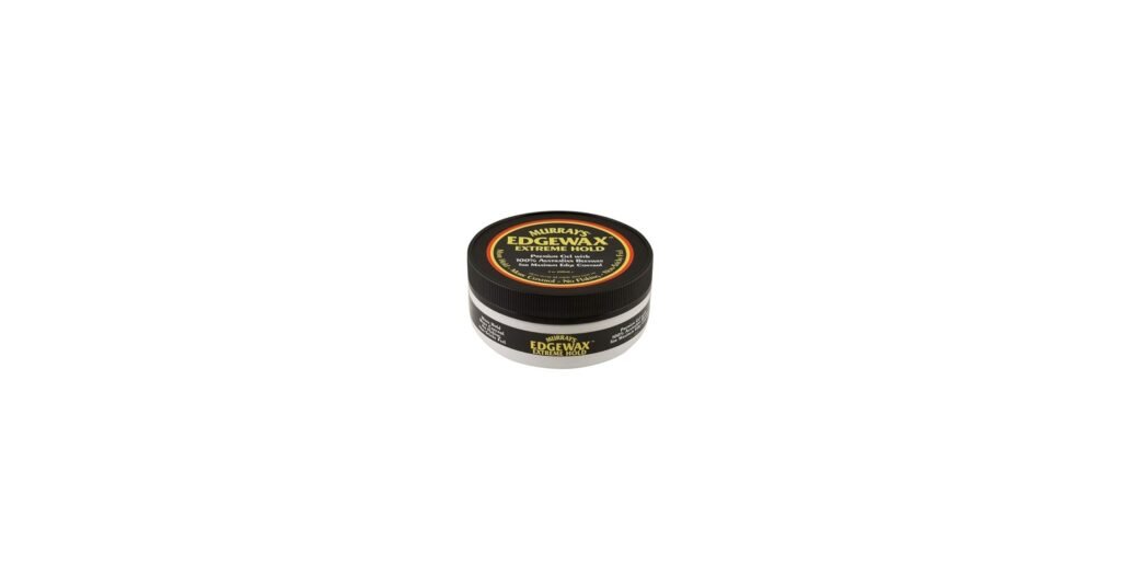 Murray’s Edgewax Extreme Hold tin with glossy wax texture on a small edge brush