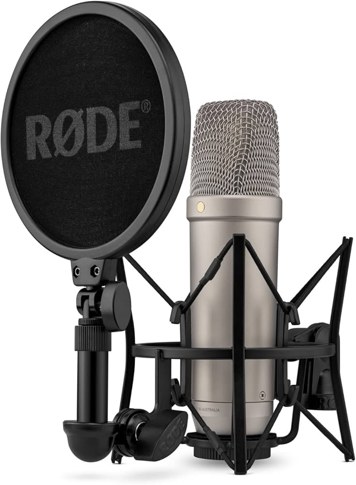 Rode NT1 5th Generation condenser microphone with shock mount and pop filter