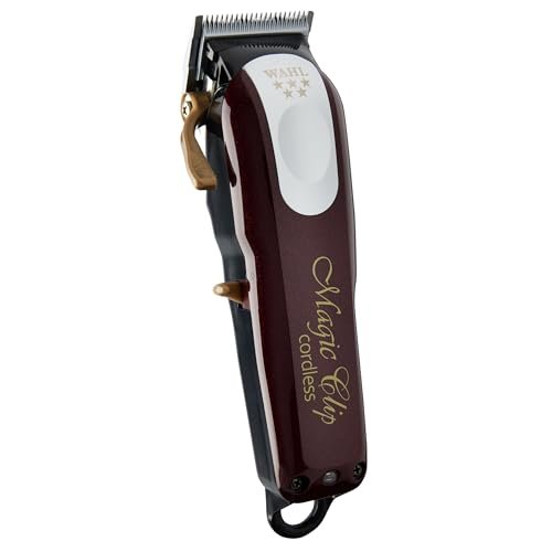 Wahl 5-Star Magic Clip cordless hair clipper with stagger-tooth blade and red housing