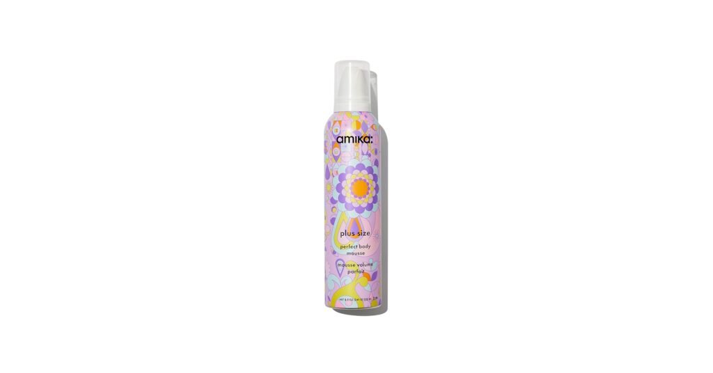 Amika Plus Size Perfect Body Mousse can with airy foam designed for fine curly hair volume