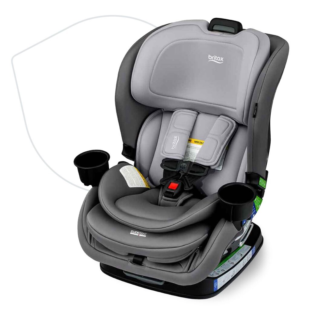 Britax Poplar convertible car seat with slim profile in a midsize SUV rear seat