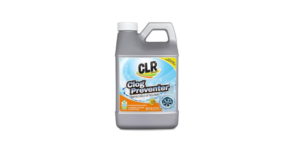 CLR Clear Pipes and Drains liquid cleaner bottle for toilets and sinks