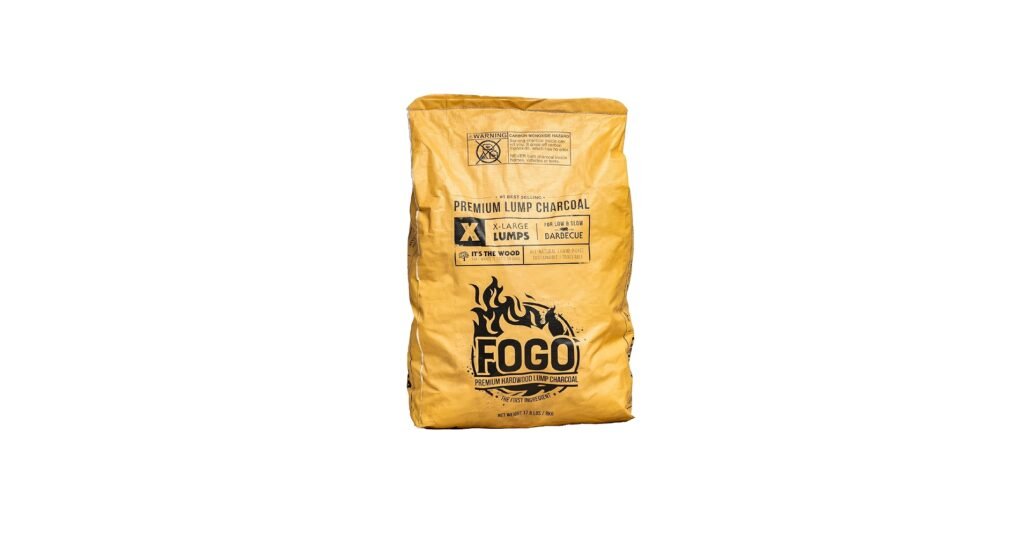 Fogo Premium Oak hardwood lump charcoal in brown paper bag