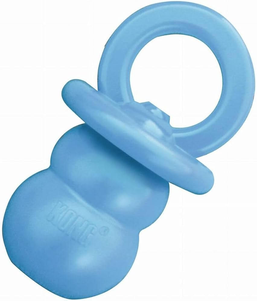 KONG Puppy Binkie rubber chew toy shaped like a pacifier for small puppies