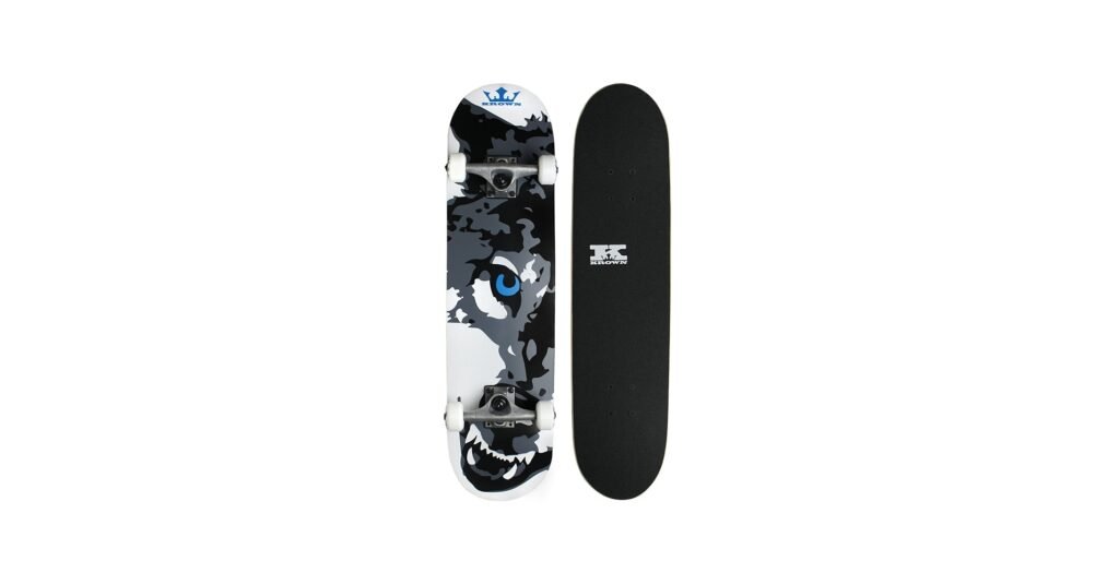 Krown rookie animal skateboard with 7 ply maple deck for beginner street and park riding