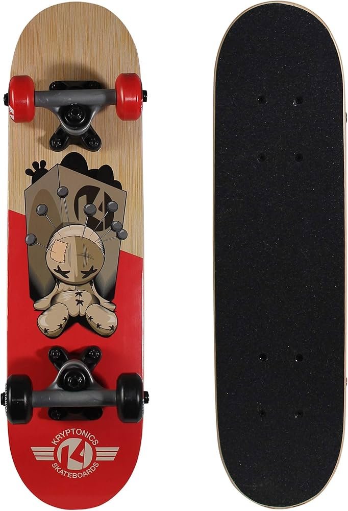 Kryptonics locker board skateboard with compact deck for short rides and easy carry
