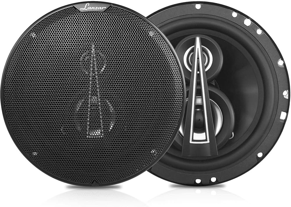 Lanzar 6.5-inch coaxial car speaker with multi-driver face and mounting grille hardware