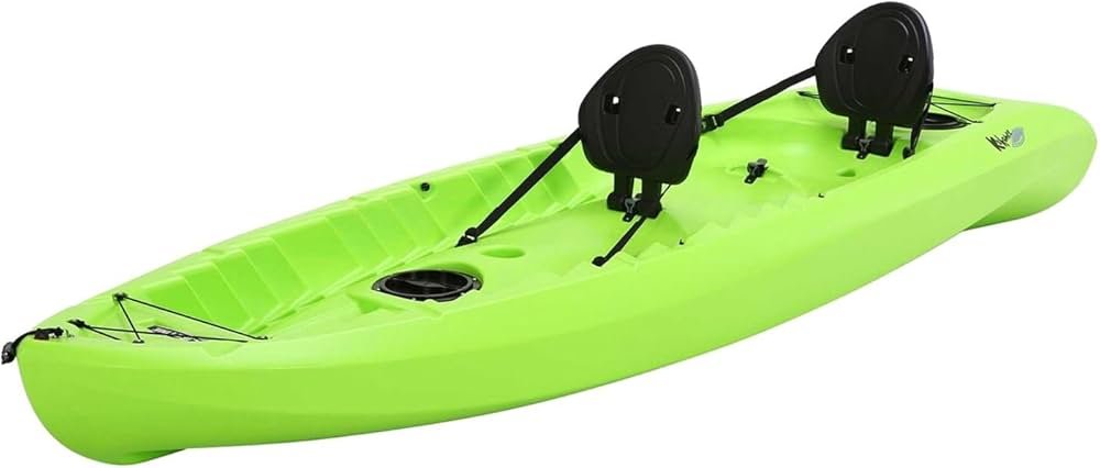 Lifetime Kokanee tandem sit-on-top kayak with wide deck space suitable for a dog