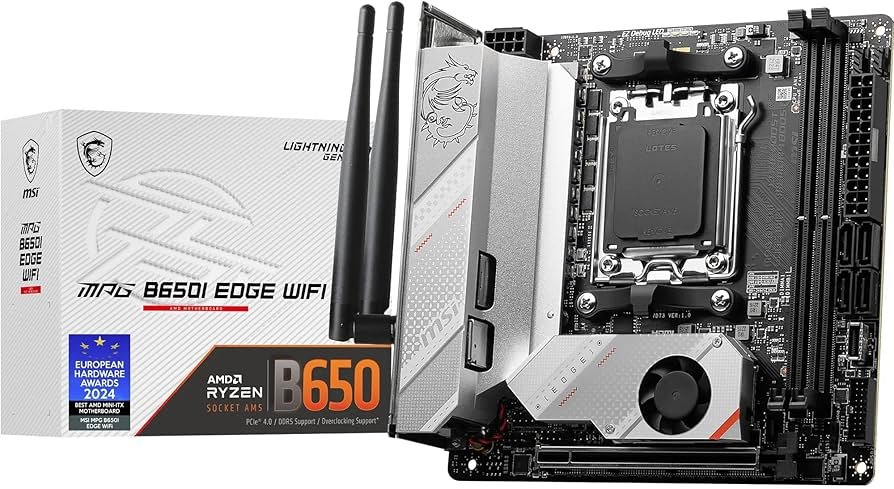 MSI MPG B650I Edge WiFi Mini ITX motherboard with DDR5 memory slots