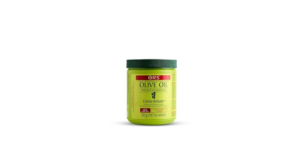 ORS Olive Oil Professional Creme Relaxer container with olive oil branding