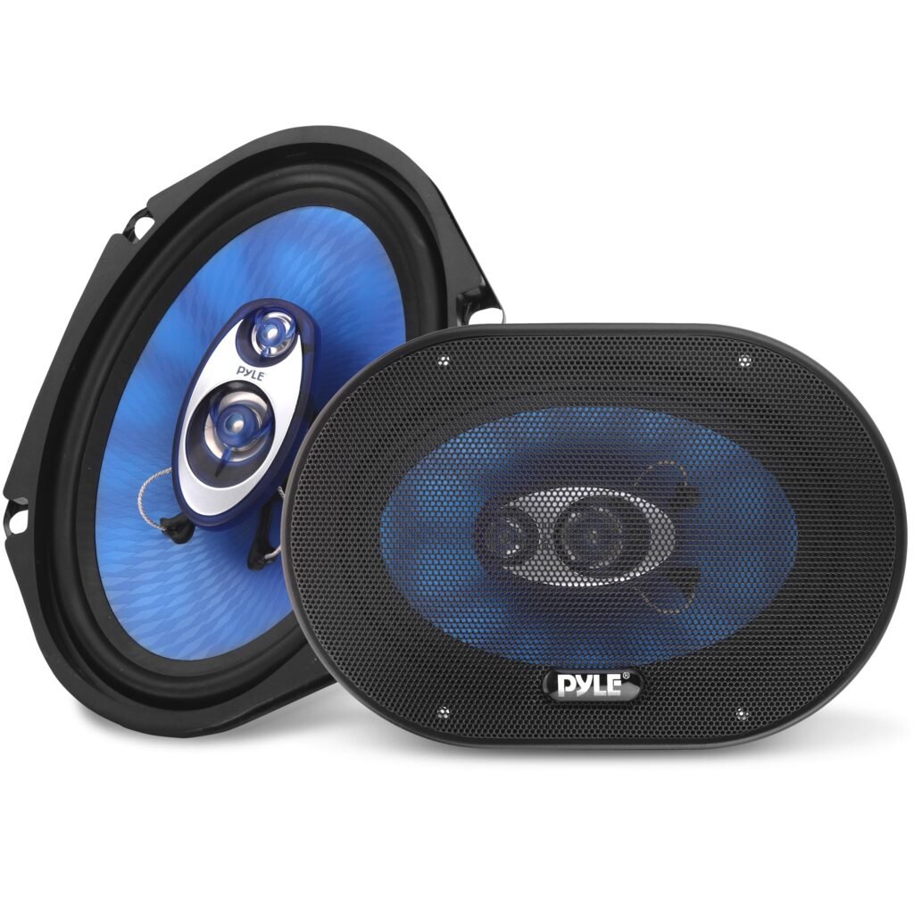 Pyle PL683BL 6x8-inch car door speaker with blue poly cone and black surround