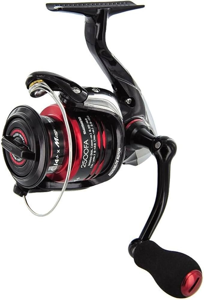 Shimano Stradic CI4+ spinning reel mounted on fishing rod with braided line