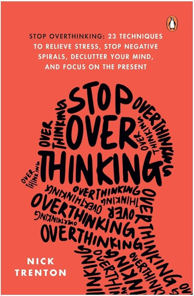 Stop Overthinking book cover, practical techniques for calming racing thoughts and reducing rumination