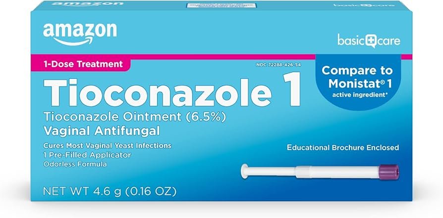 tioconazole one-dose vaginal ointment package for yeast infection treatment