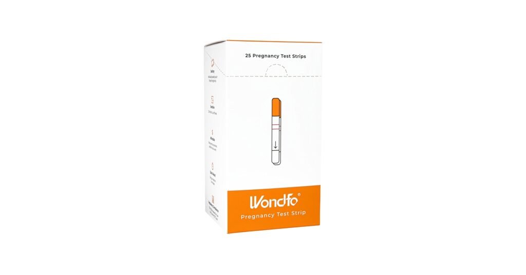 Wondfo early result pregnancy test strips with individually wrapped packets and clear result window