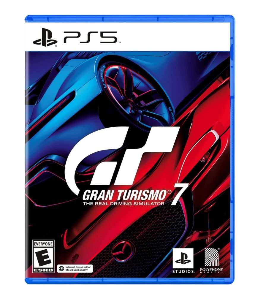 Gran Turismo 7 PS5 racing gameplay with sports car on a track, cockpit view and realistic lighting
