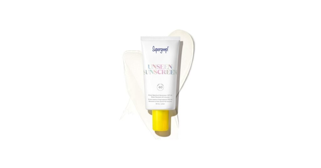 Clear gel sunscreen applied to face with invisible finish