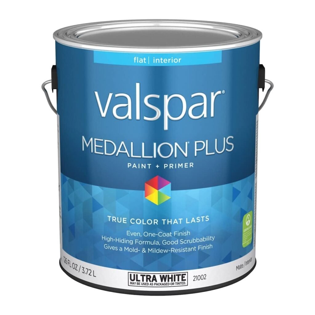 Valspar Ultra high gloss paint applied to crown molding with reflective finish