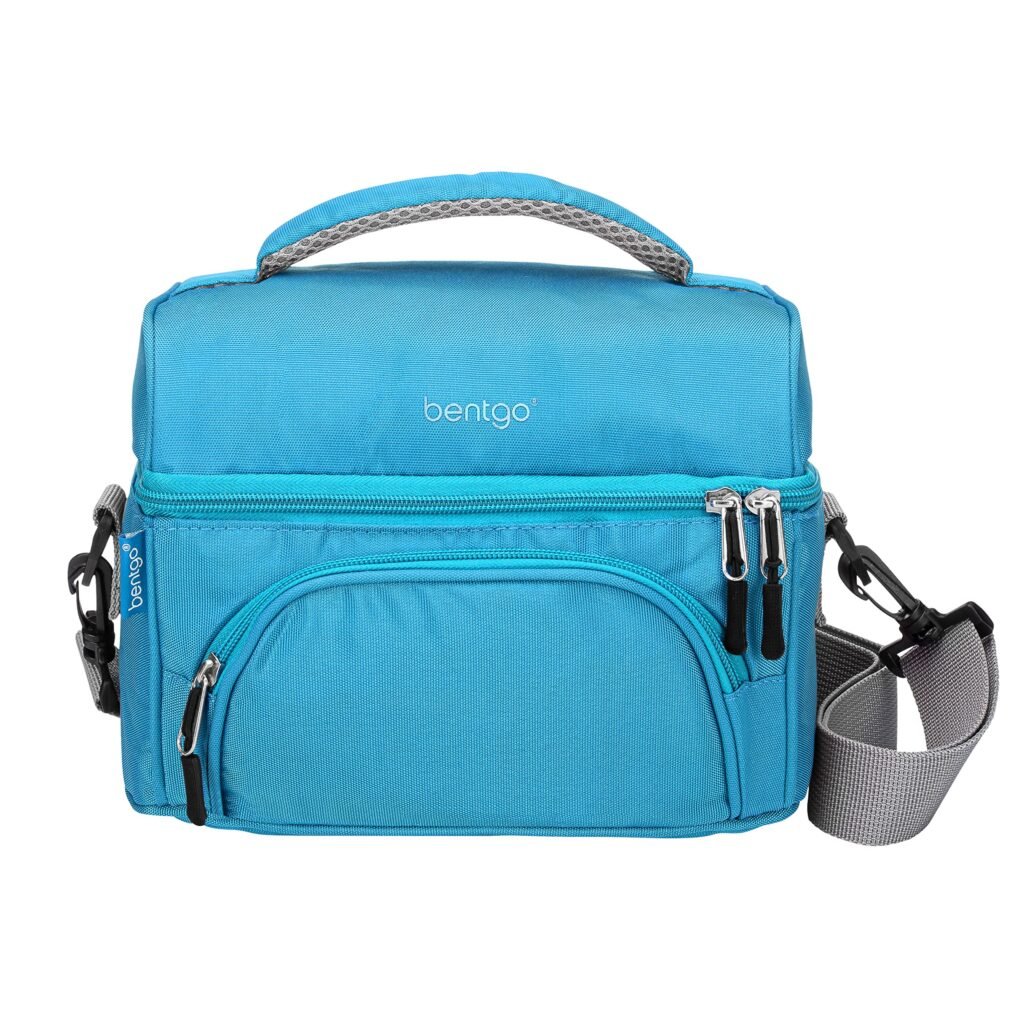 Bentgo Deluxe insulated lunch bag with multiple compartments and tall structure