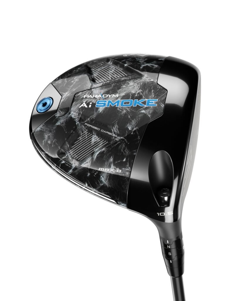 Callaway Paradym Ai Smoke Max D driver with grey crown and aerodynamic head