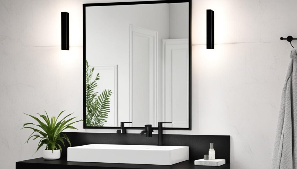 Dumos Black Metal Framed Vanity Rectangle Mirror