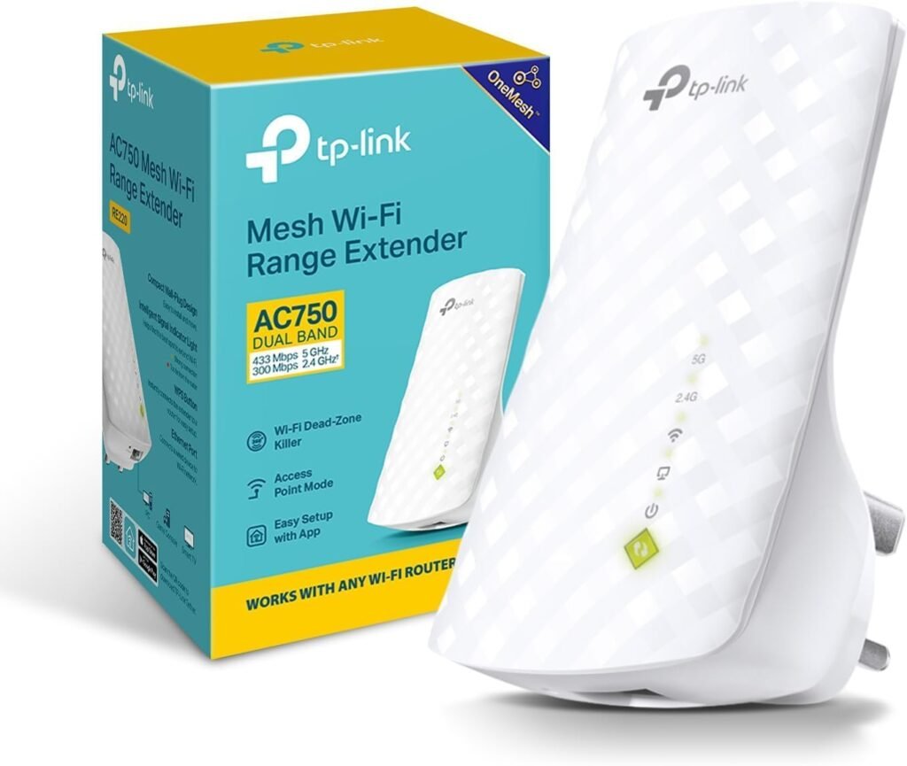 TP-Link RE220 plug-in WiFi extender with two antennas