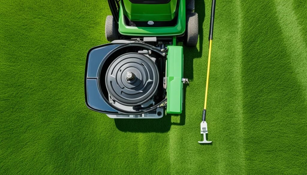 checking lawn mower oil