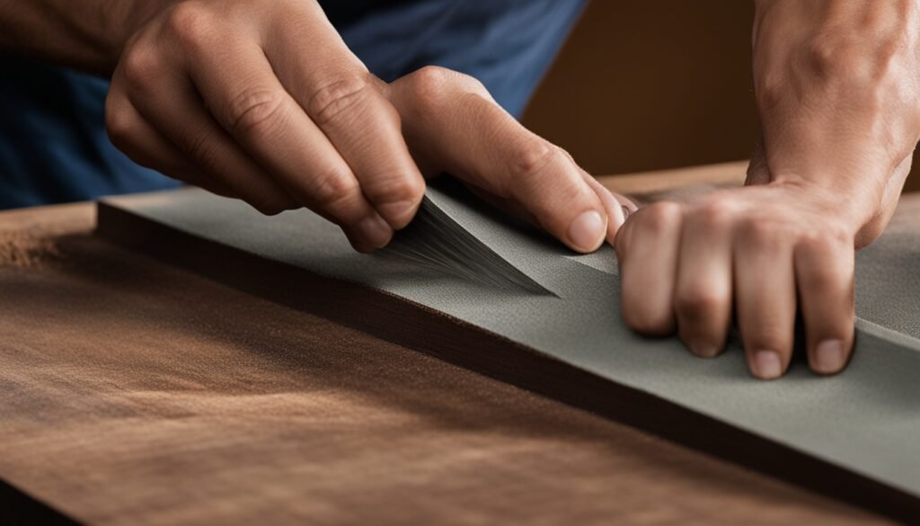 sandpaper for smoothing wood surfaces