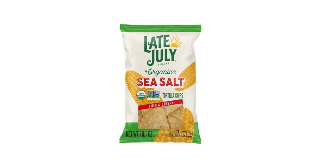 Late July restaurant-style tortilla chips, thin crunchy chips for nachos