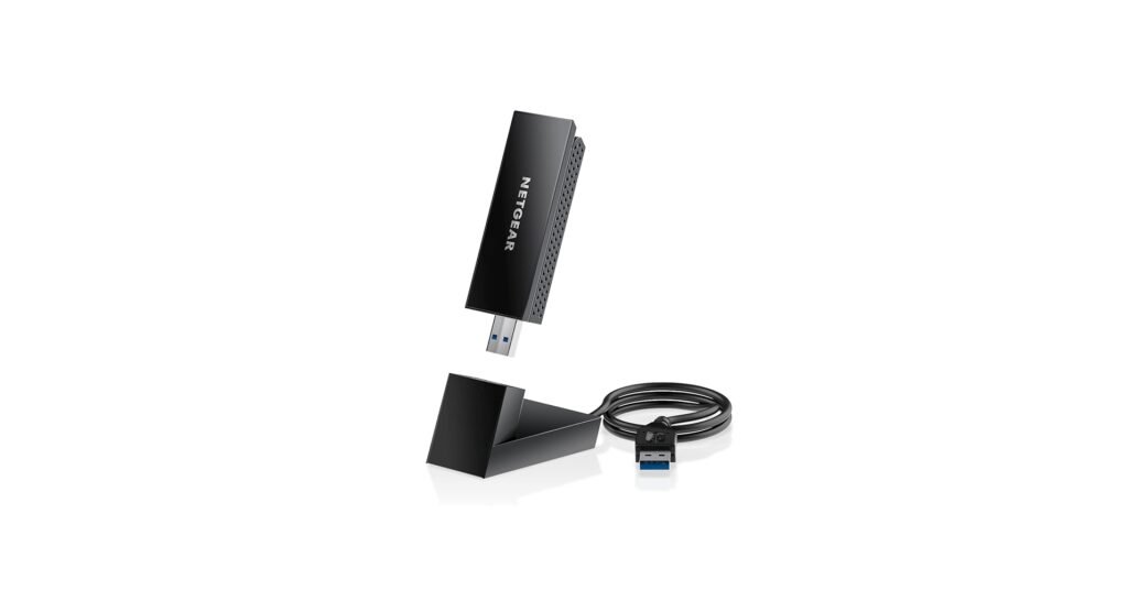 NETGEAR Nighthawk A8000 Wi-Fi 6E USB adapter in compact design