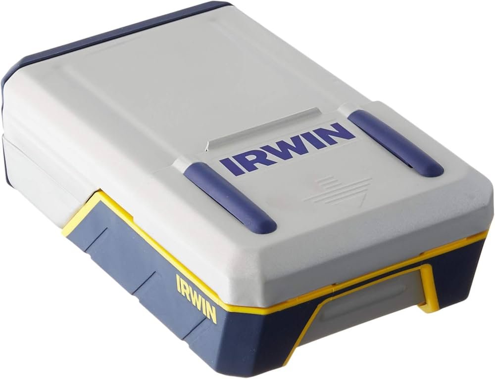 Irwin M42 cobalt drill bit set stored in indexed metal case