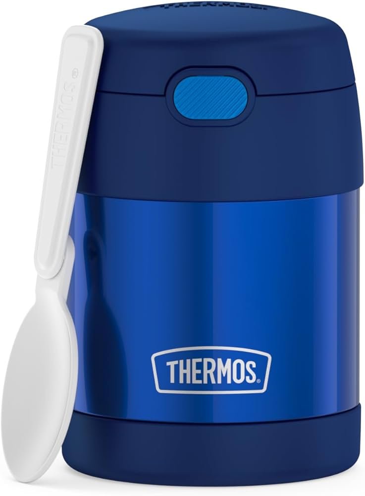 THERMOS FUNTAINER navy insulated food jar with folding spoon