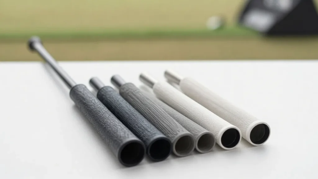 Golf iron grips arranged on a surface for a best grips for irons guide