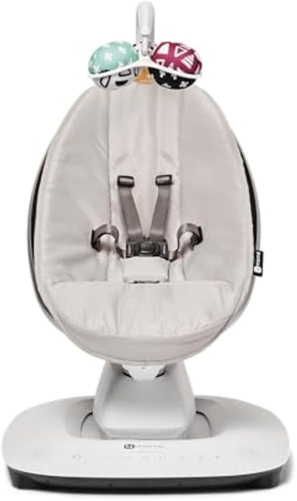 4moms MamaRoo Multi-Motion baby swing with a modern frame and app-controlled motion settings.