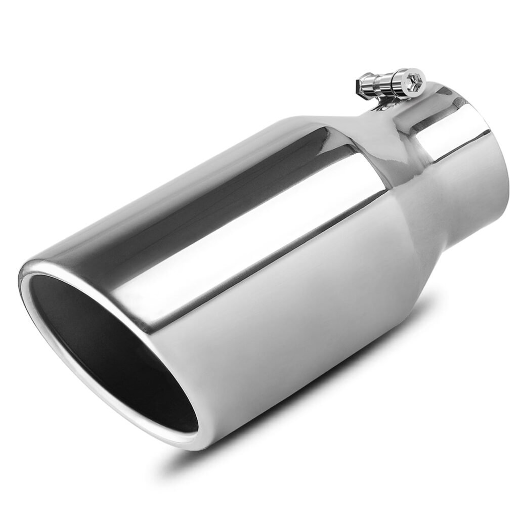 AUTOSAVER88 black exhaust tip with 3-inch inlet and 4.5-inch outlet, picked for a budget-friendly, deeper exhaust finish.