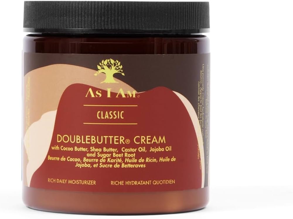 As I Am DoubleButter Cream applied to thick 4c hair for moisture retention