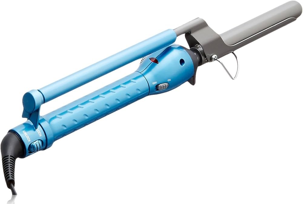 BaBylissPRO Nano Titanium 3/4-inch curling iron styling short hair quickly, designed for smooth curls and fast heat-up.