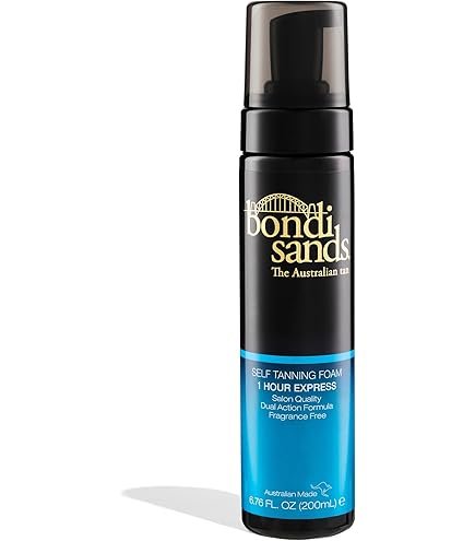 Bondi Sands tanning foam bottle with mitt, shown as a budget-friendly option for beginners in 2026.