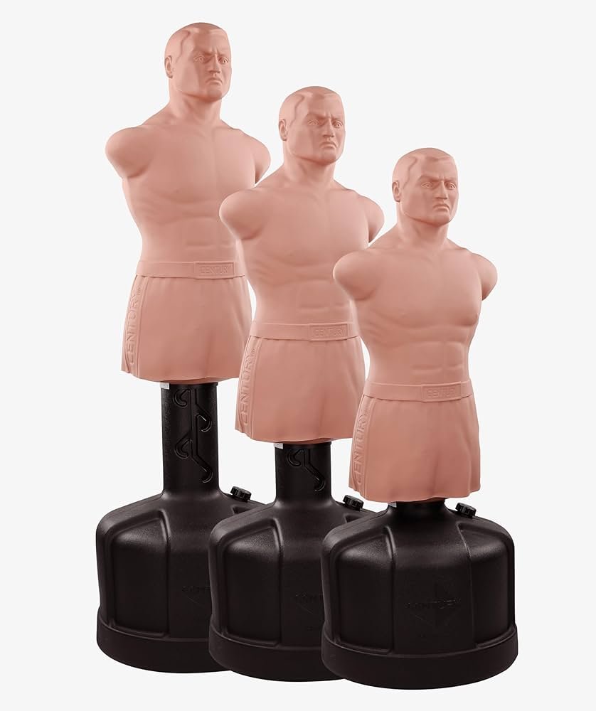 Century BOB XL freestanding body opponent bag with head-and-torso shape, used for beginner self-defense strike practice.