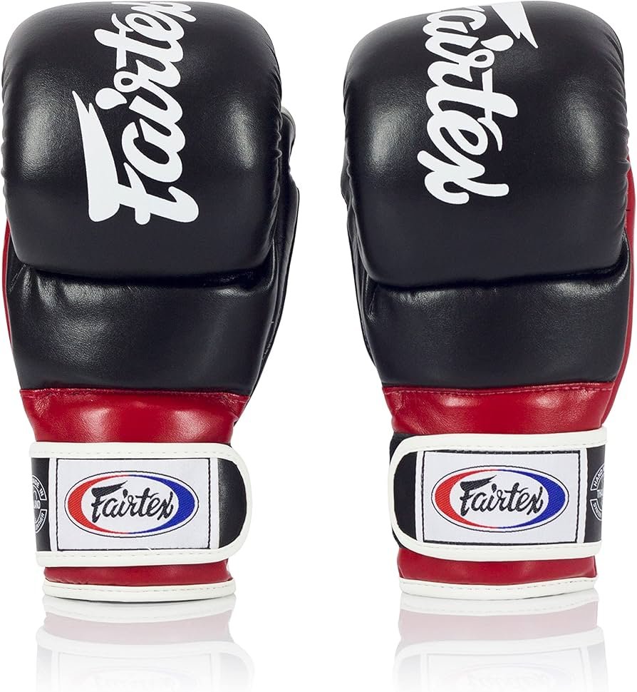 Fairtex FGV18 sparring MMA gloves with extra knuckle padding and a strong wrist strap for MMA sparring in 2026.