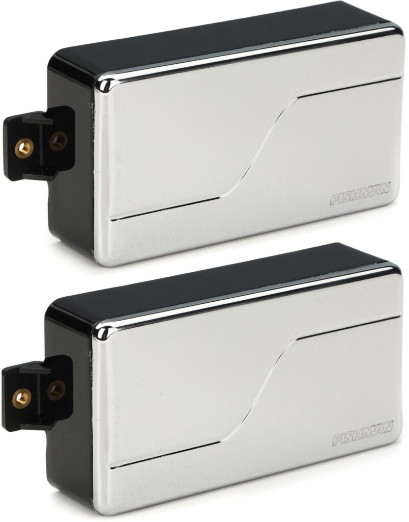 Fishman Fluence Modern pickup set installed in a dual-humbucker guitar, shown as a best pickups for guitar set for 2026.