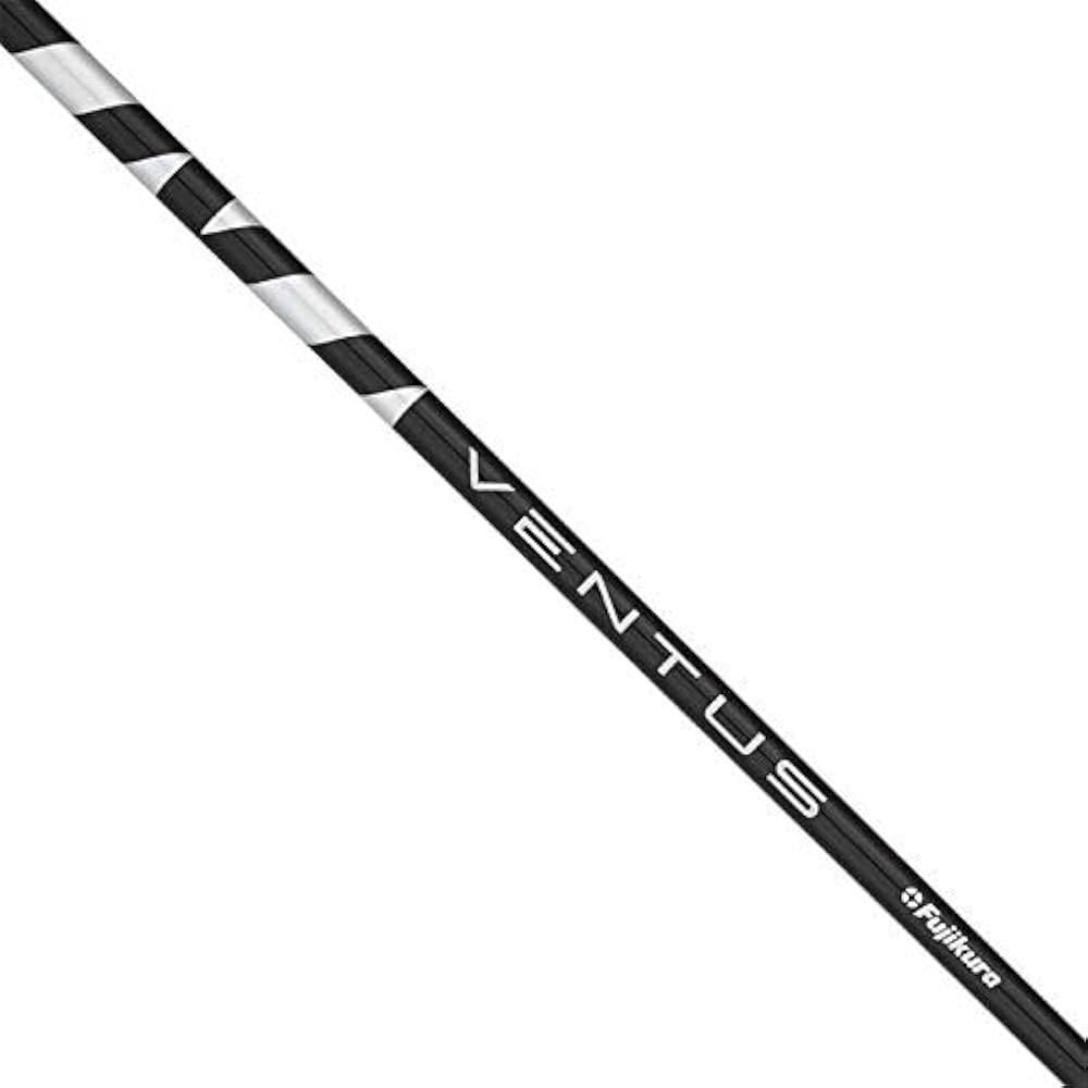 Fujikura Ventus Black driver shaft with visible logo and tip section, shown as a low-spin option for stronger swings.