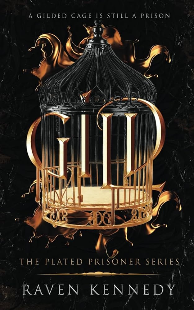 Cover-style image of Gild by Raven Kennedy, an adult fantasy romance book with dark retelling themes.
