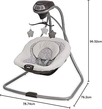 Graco Simple Sway baby swing with a plush seat and side-to-side motion for soothing a baby.